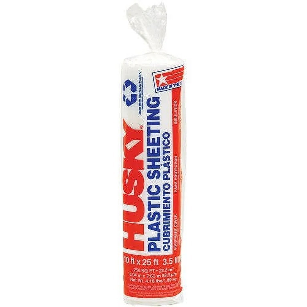3.5 Mil Clear Plastic Sheeting 10 ft x 25 ft 2-Pack Utility Film Cover Drop