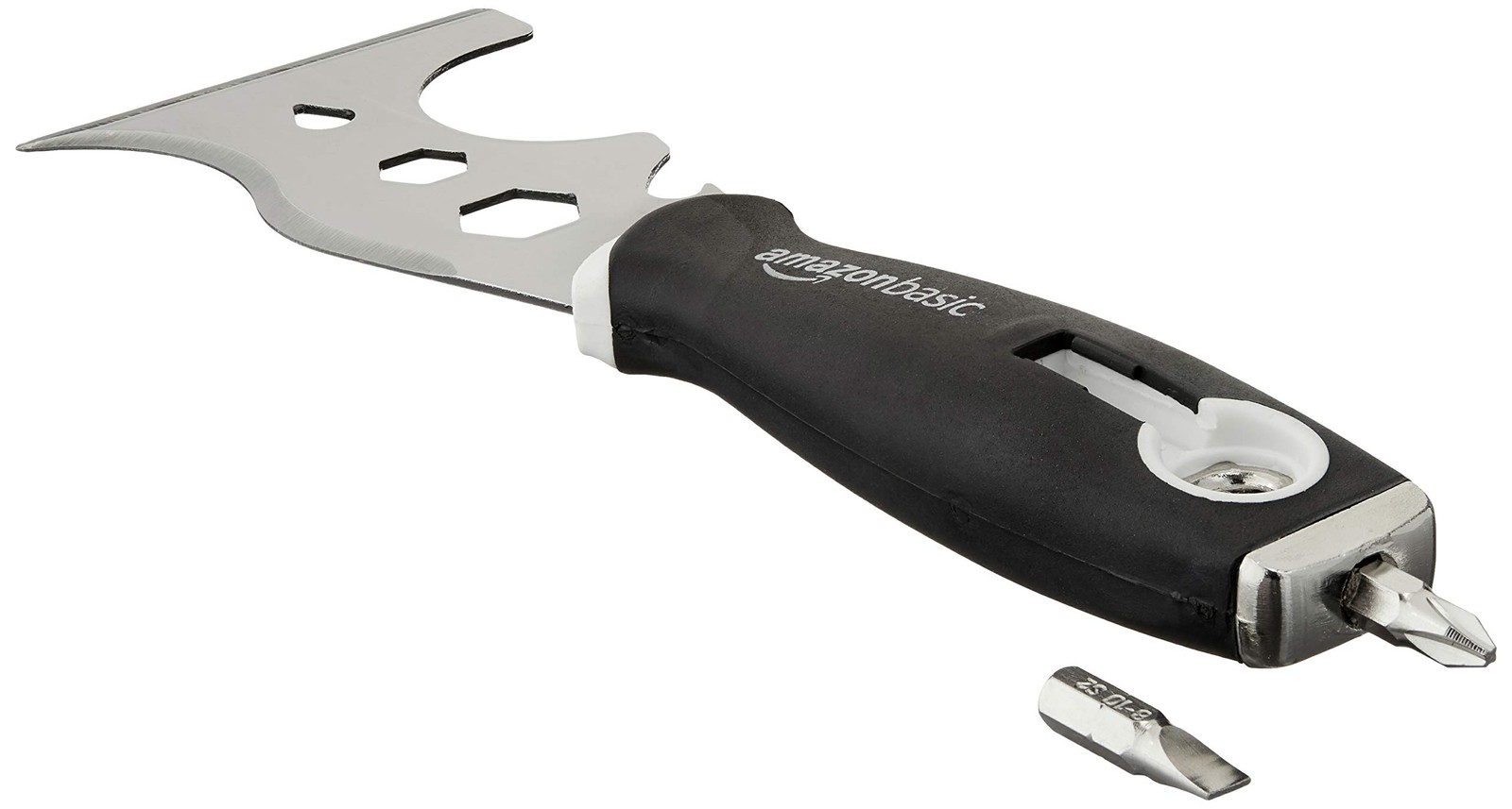 Amazon Basics 14-IN-1 Soft Grip Painters Tool with Hammer 3″, one pack, Black