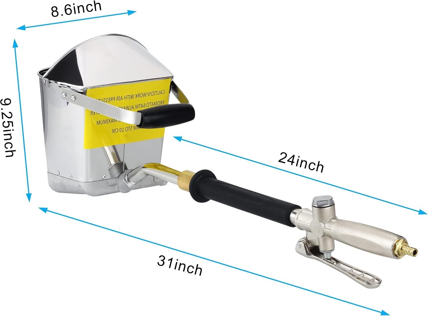 Stucco Cement Mortar Plaster Sprayer with Cover Wall and Ceilings Hopper with…