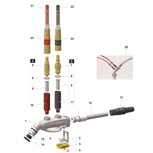 10 parts hose connectors 1014806 for Gema powder injection pump OptiFlow IG07
