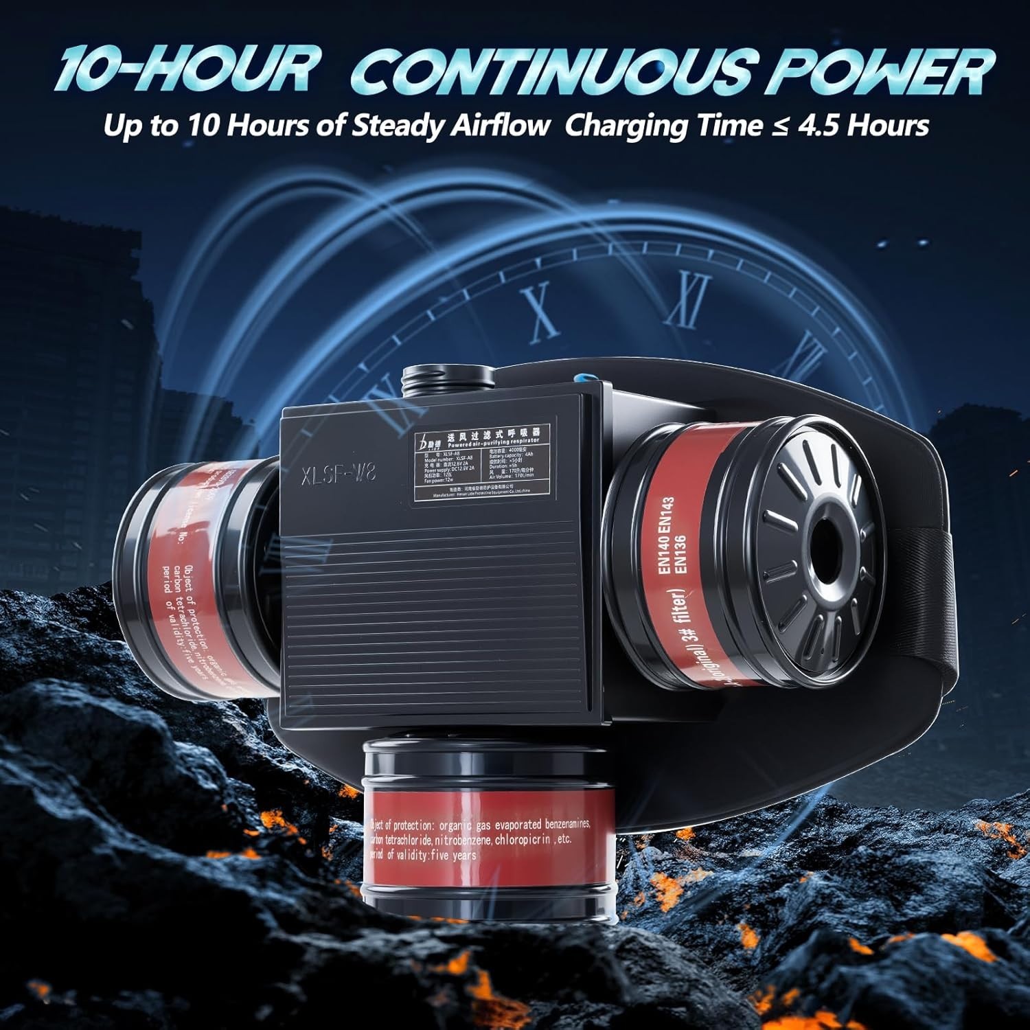 High-Efficiency PAPR Respirator System: Powered Air Purifying Respirators with 3
