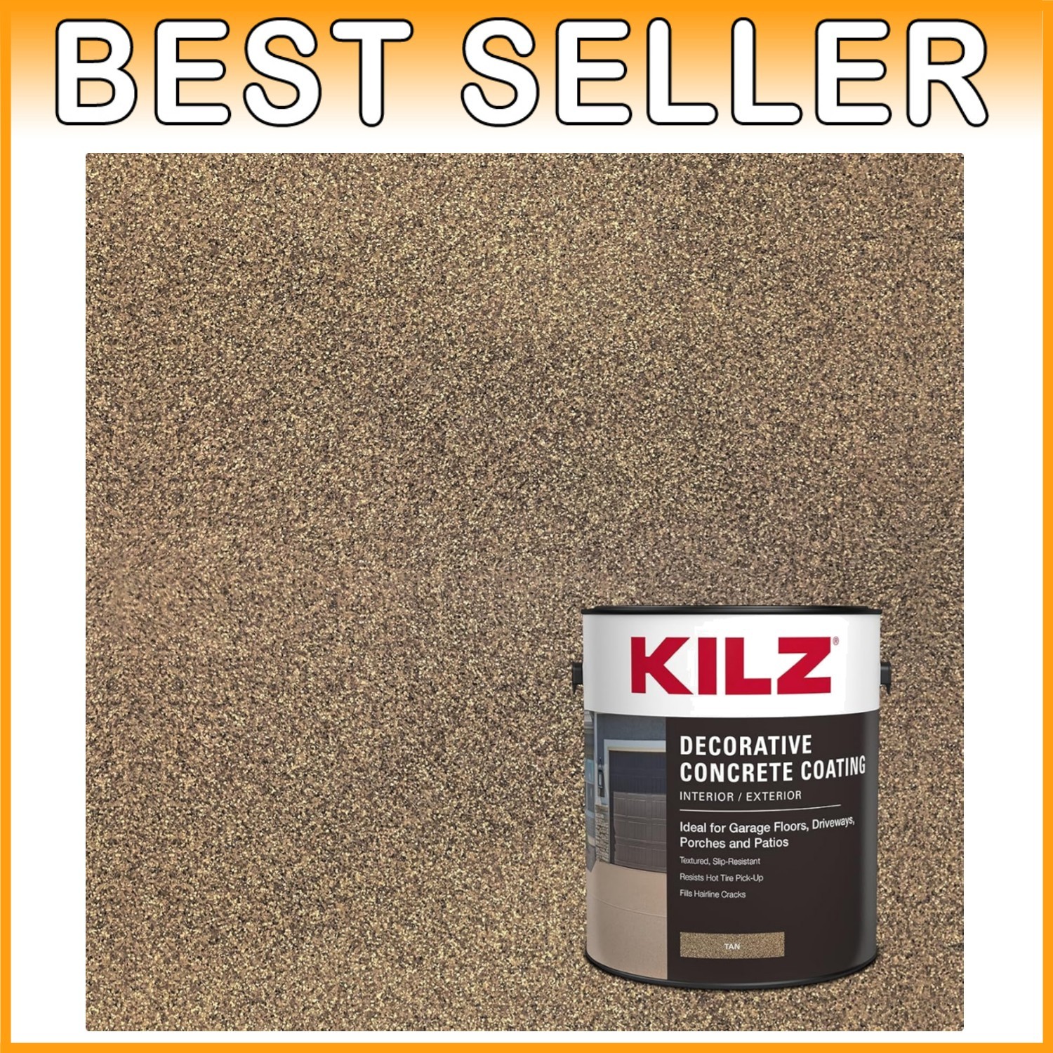 Interior/Exterior Concrete Coating, Slip Resistant, 1 Gal