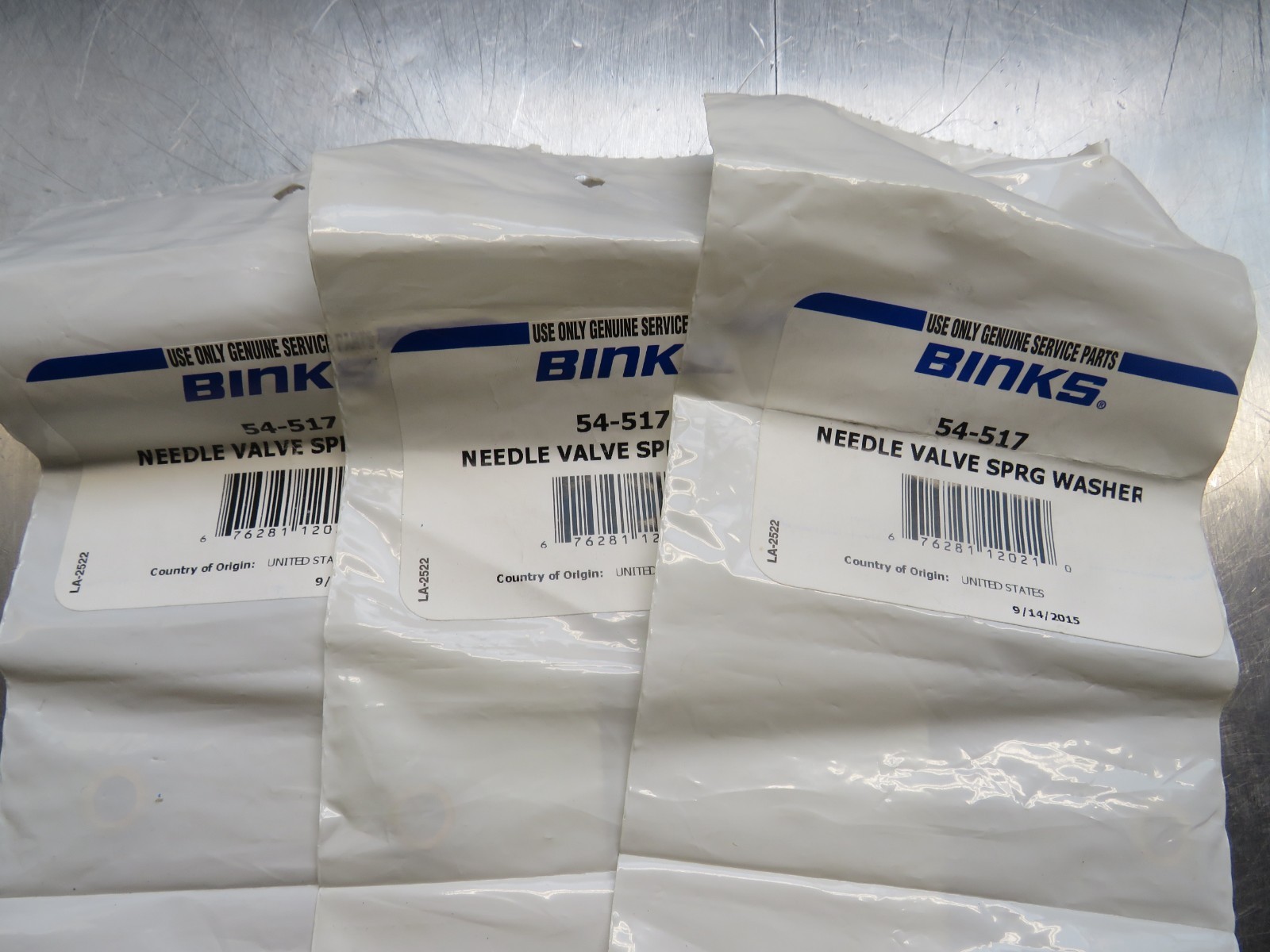 Binks 54-517 Needle Valve Spring Washer Lot of 3!