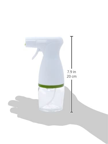 Prepara Simply Mist Olive Oil Sprayer, Chrome Band, 6.8 Ounces, White
