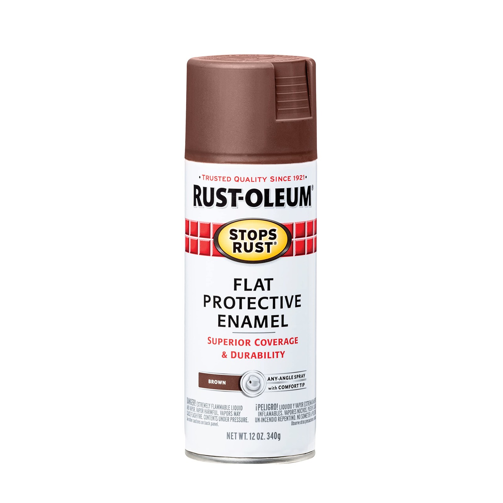 Rust-Oleum 214085 Stops Rust Spray Paint, 12 12 Ounce (Pack of 1), Flat Brown