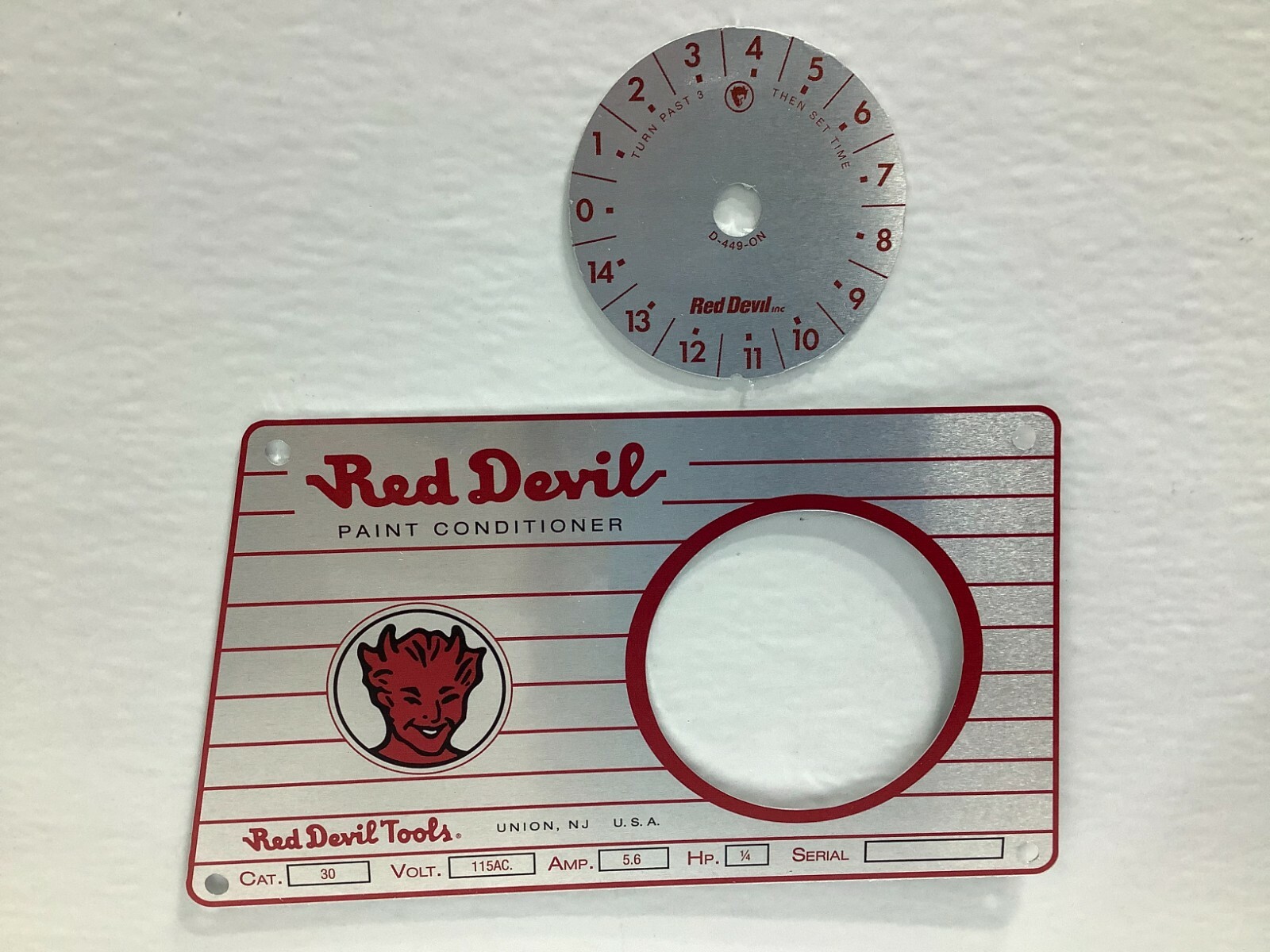 Red Devil Model 30 Paint Conditioner Shaker 2 Piece ID Tag set!