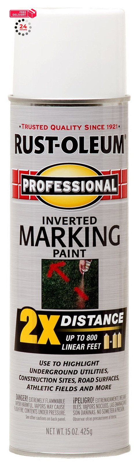 Rust-Oleum 266593 Professional 2X Distance 15 Ounce (Pack of 1), White
