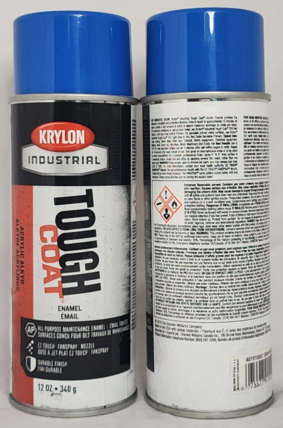(2 Ct) Industrial Tough Coat Acrylic Enamel Aerosol – OSHA Blue – 12 oz