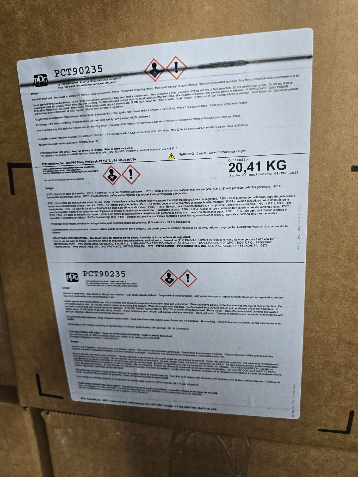 PPG Black Polyester Powder Coating PCT90235 (5 lb Box) FREE SHIPPING
