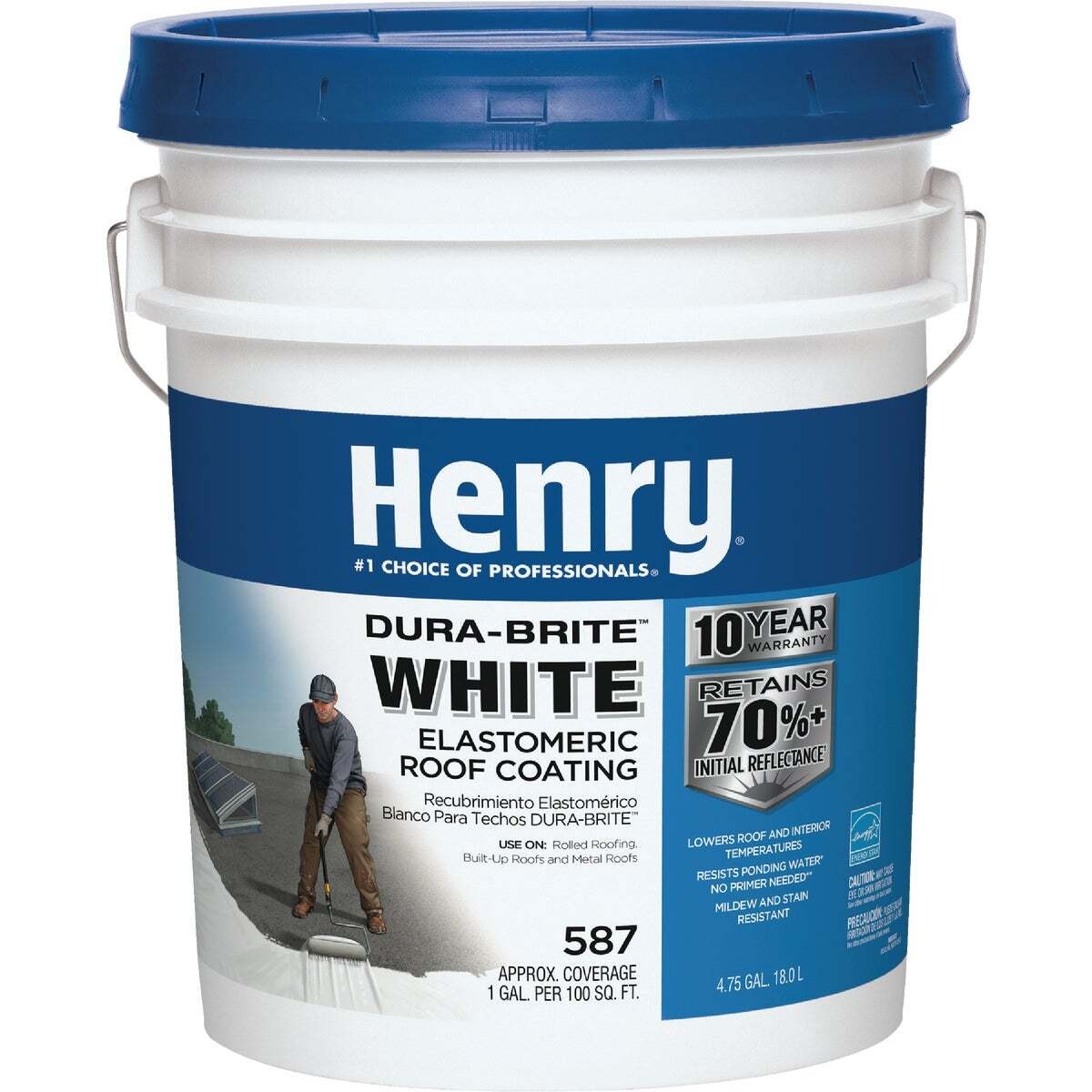 Henry White Elastomeric Roof Coating 5 Gallon Acrylic