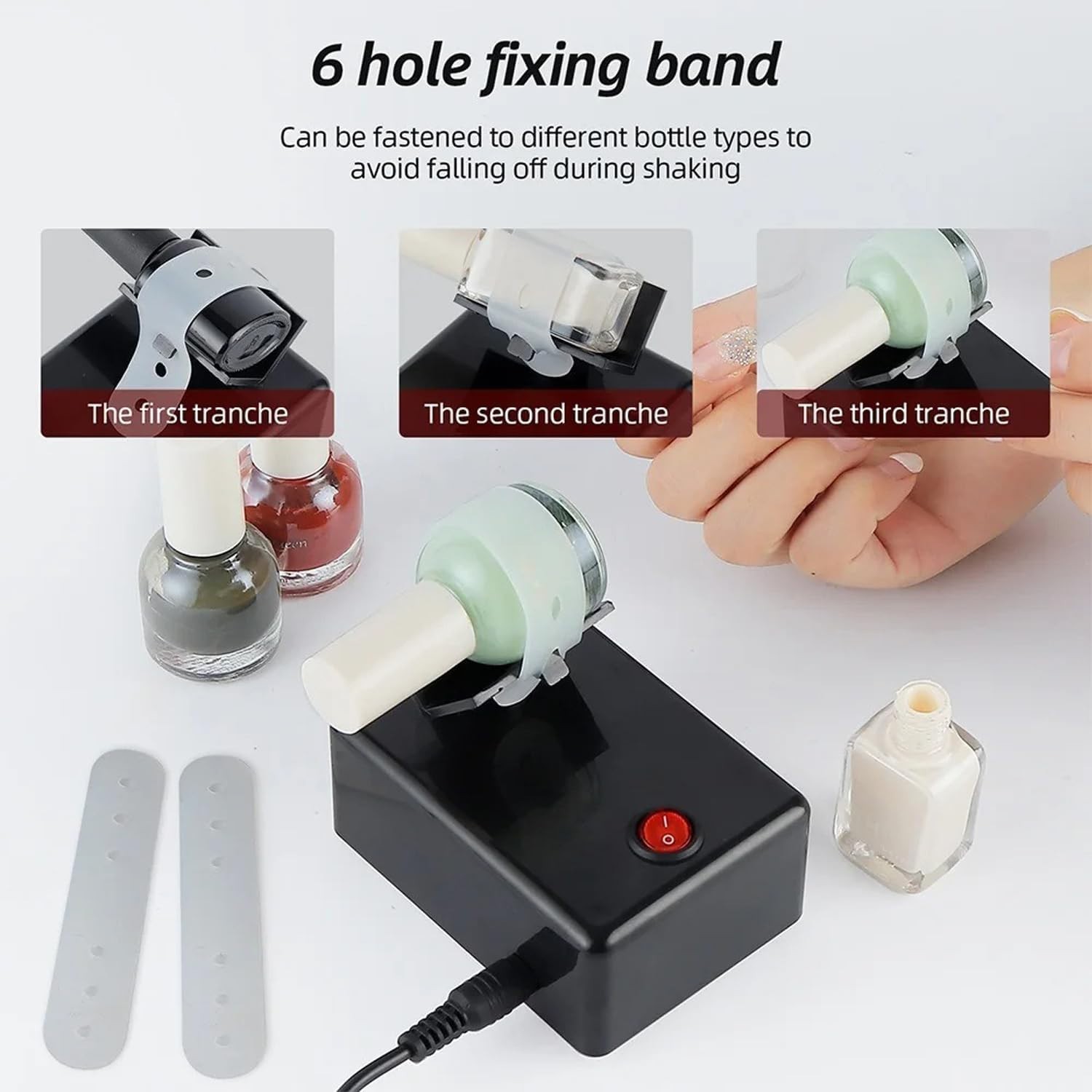 High-Quality Nail Polish Shaker with Adjustable Straps – Consistent Mixing Tool