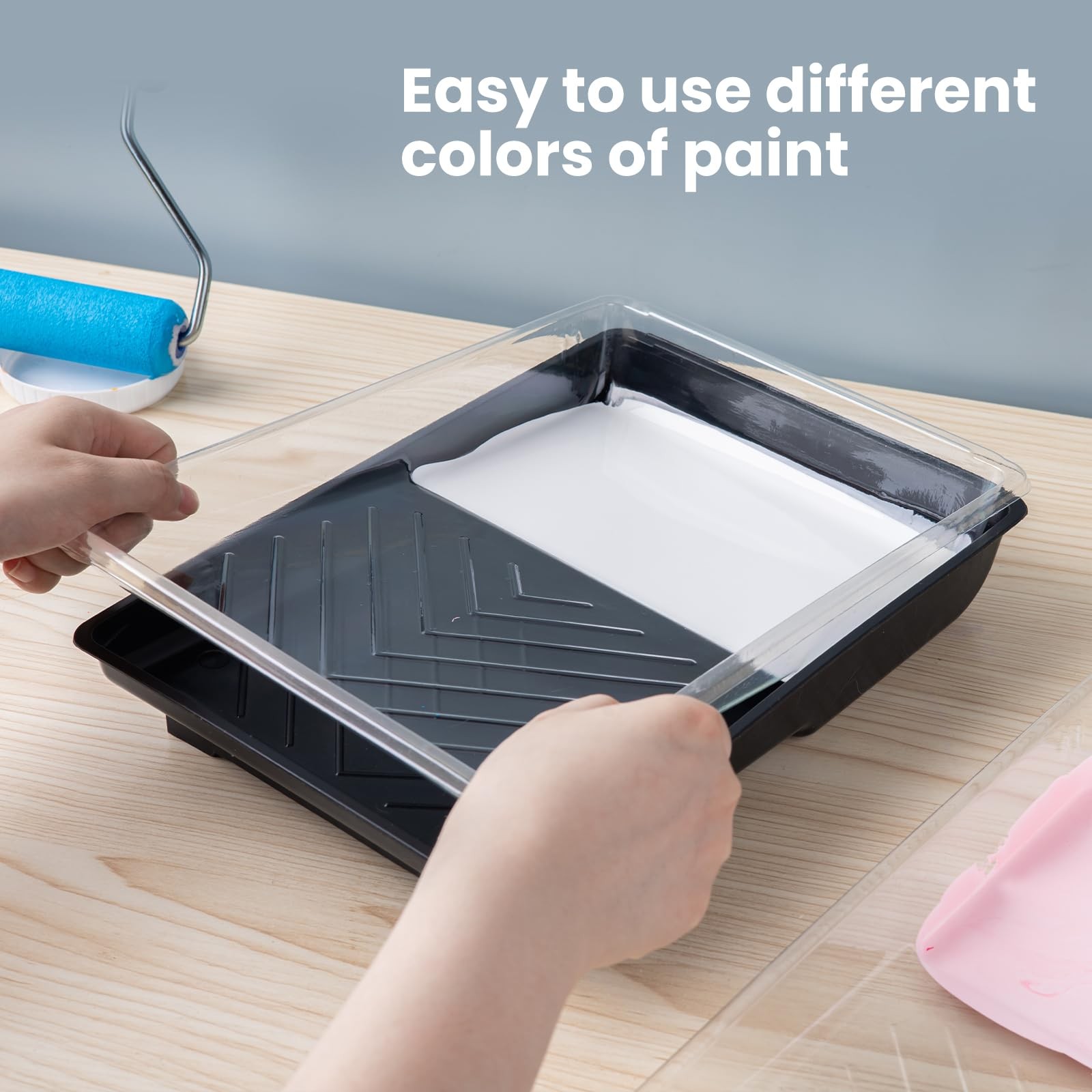 Mister Rui 6 Inch Paint 6 Tray and Liner Set, 6 Inch, 12 Pack
