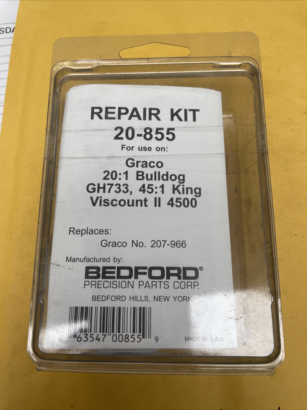 BEDFORD 20-855 replacement for Graco – 45:1 KING, GH733, 20:1 BULLDOG – 20-1355