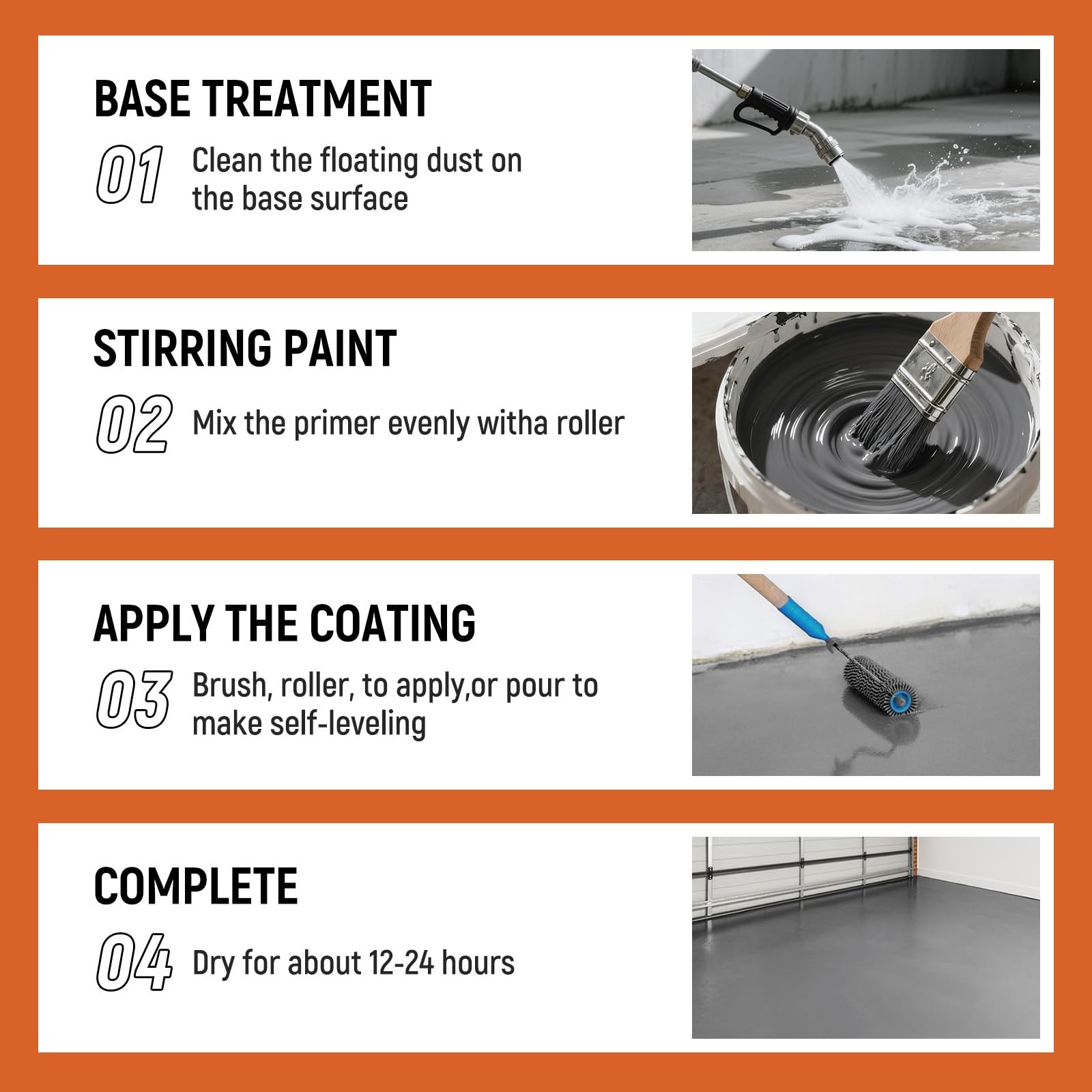 YOA Professional Concrete Garage Floor Paint, 128 Fl Oz (Pack of 1), Black