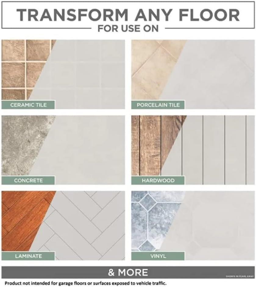 Rust-Oleum HOME Floor Coating, Pearl Gray, Matte, Quart – 358874