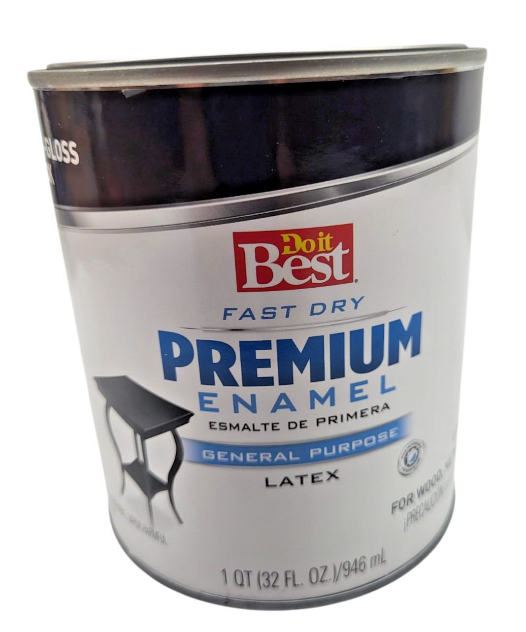 Paint Do it Best Fast Dry Acrylic Latex Semi-Gloss Premium Enamel, Black, 1 Qt.