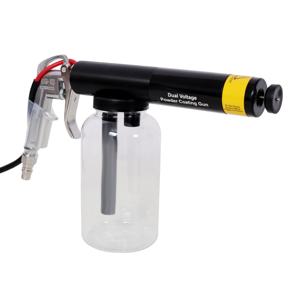 15KV 25KV Dual Voltage Powder Coating Gun, 120V, Clear Bottle