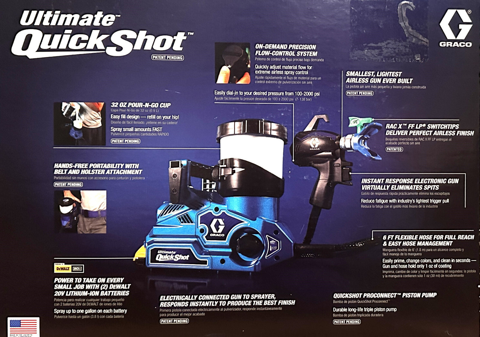 GRACO 826308 Ultimate QuickShot 20V Portable Airless Sprayer USA (NEW!)