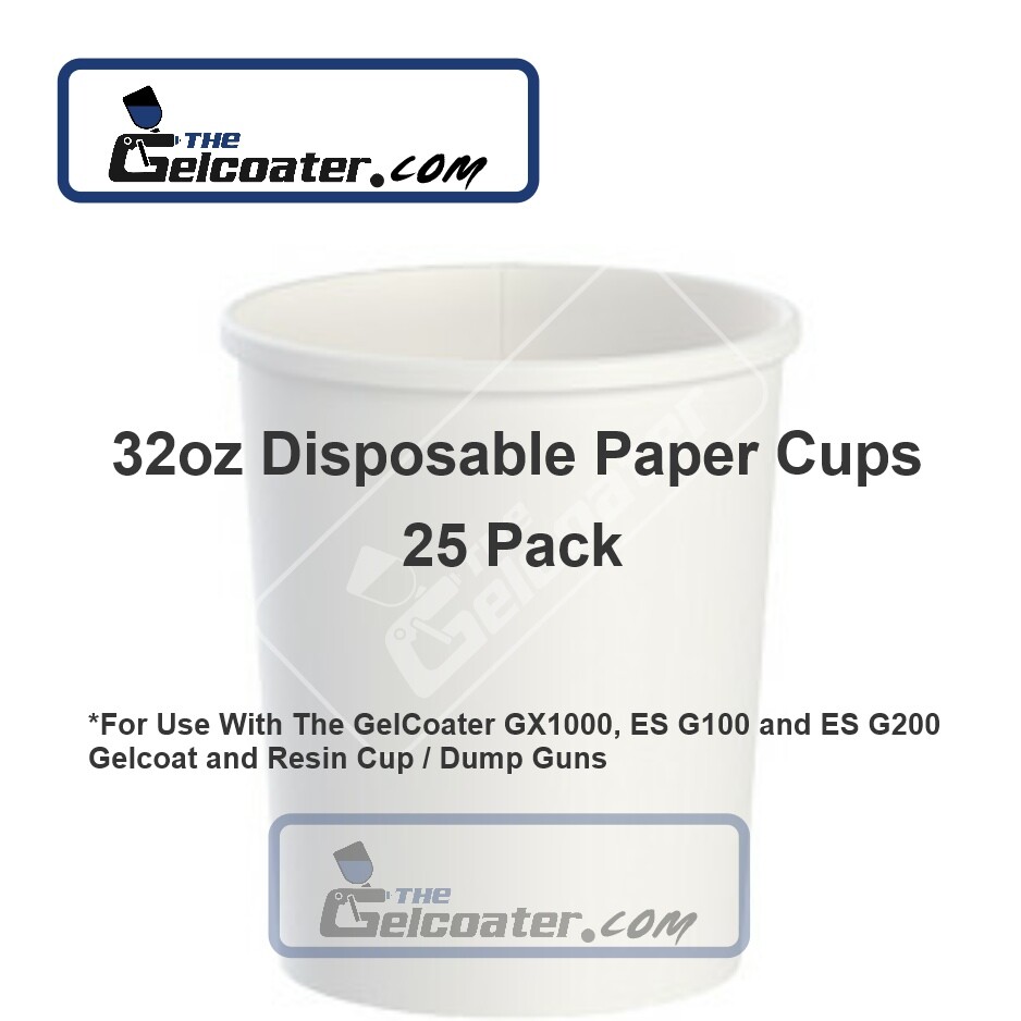 25 Pack Solo 32oz Disposable Cups for GX1000, ES G100 & ES G200 Cup / Dump Guns