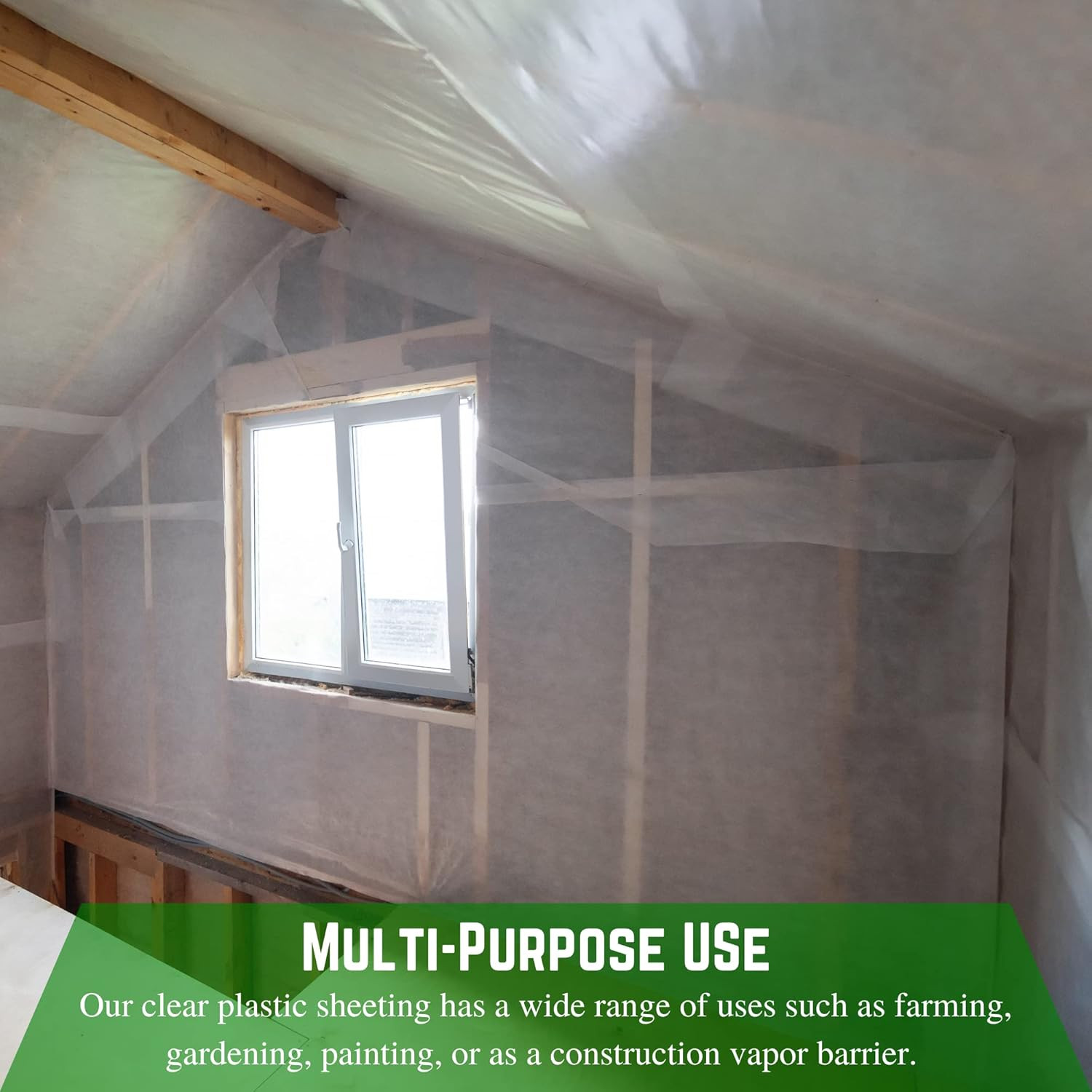 8 Mil Heavy Duty Clear Plastic Sheeting – 20′ x 100′ Vapor Barrier Cover