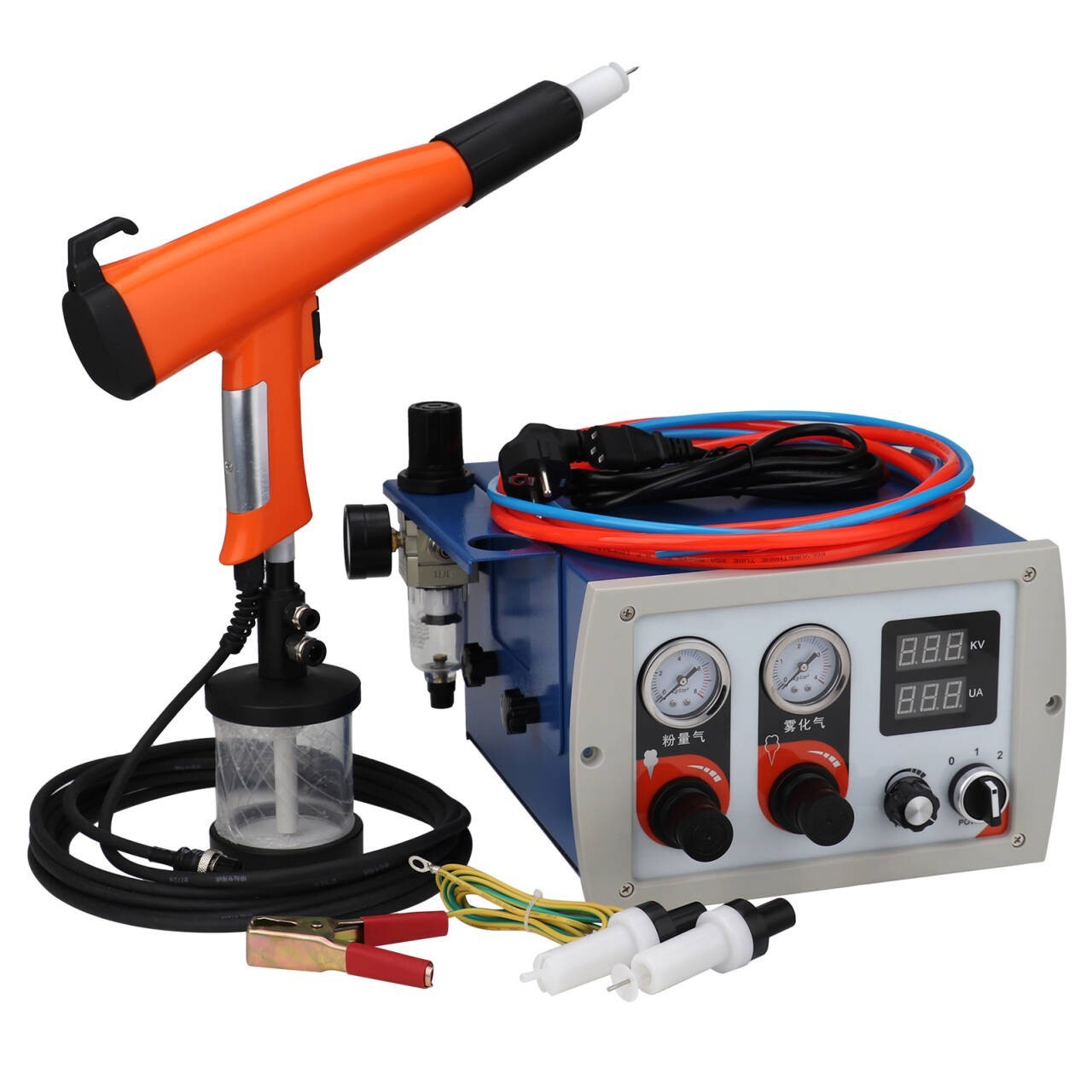 Electrostatic Powder Coating System 100kV Spray Painting Gun for Furniture Metal