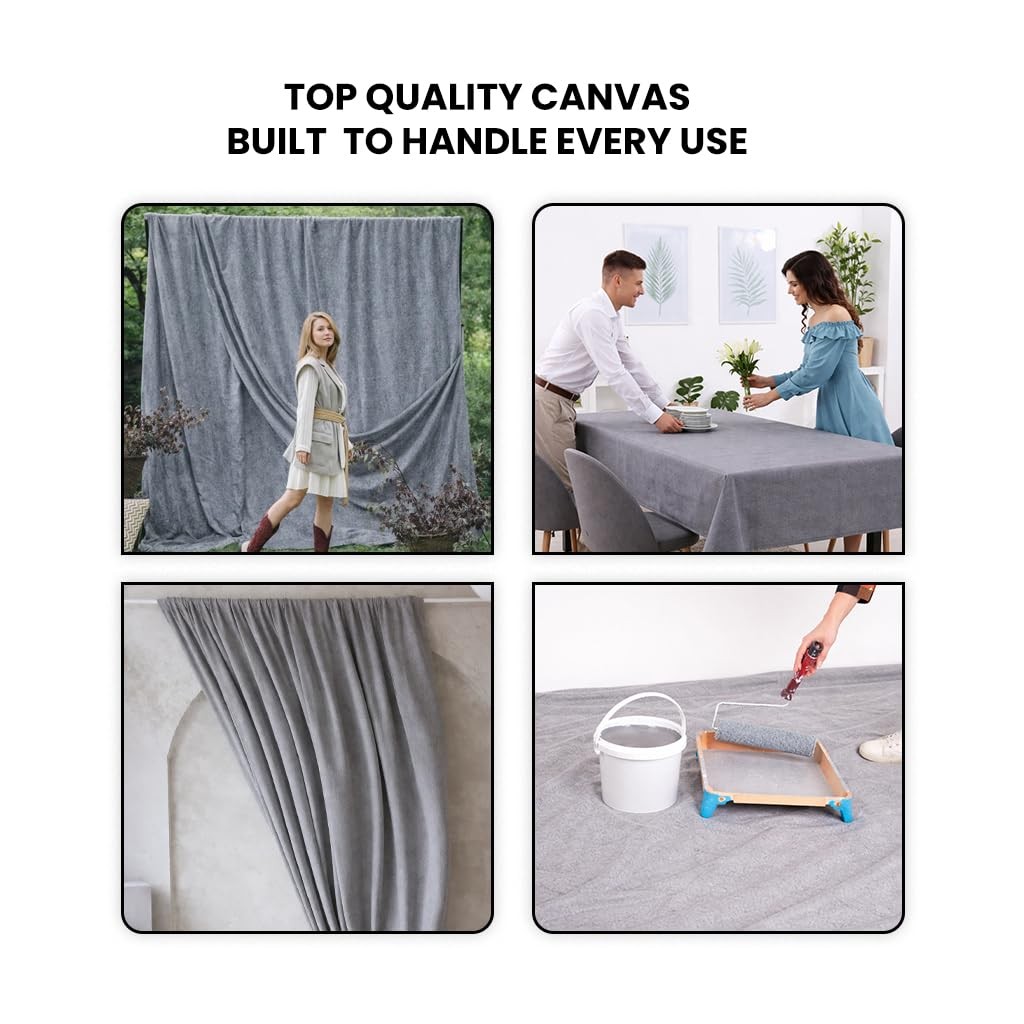Corporate Hills Silver Canvas Drop Cloth 9 X 12 – Of 2 – Painters Drop
