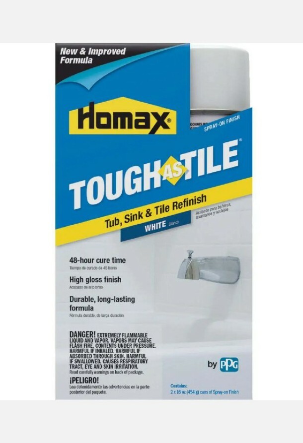 Homax Tough as Tile 16 Oz. White High Tub & Tile Spray Paint Finish (2-Pack)