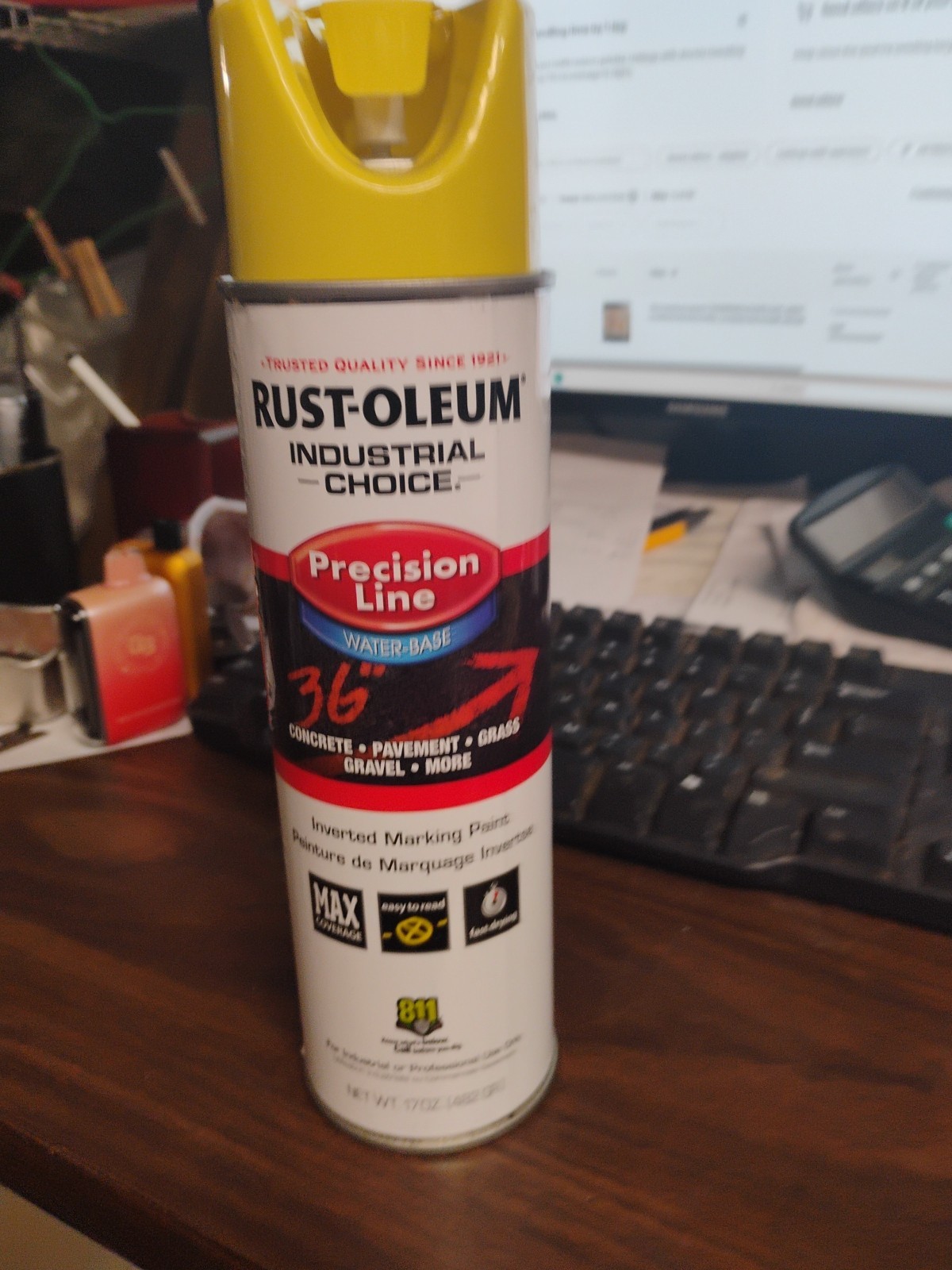 Rust-Oleum Industrial Choice Inverted Line Marking Paint Concrete Grass 17oz