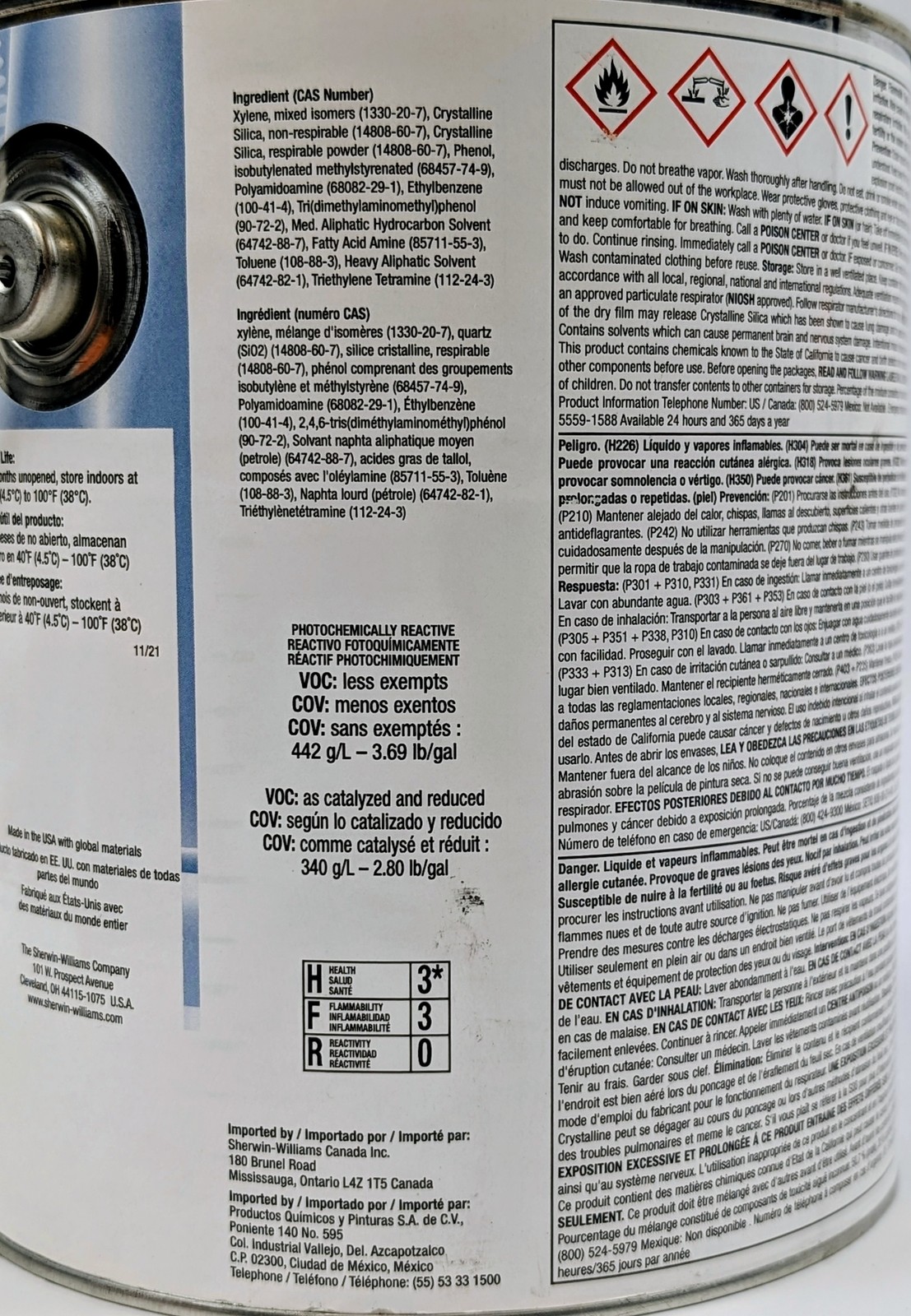 Sherwin Williams Zinc Clad 4100 Epoxy Primer Part A 1.13L