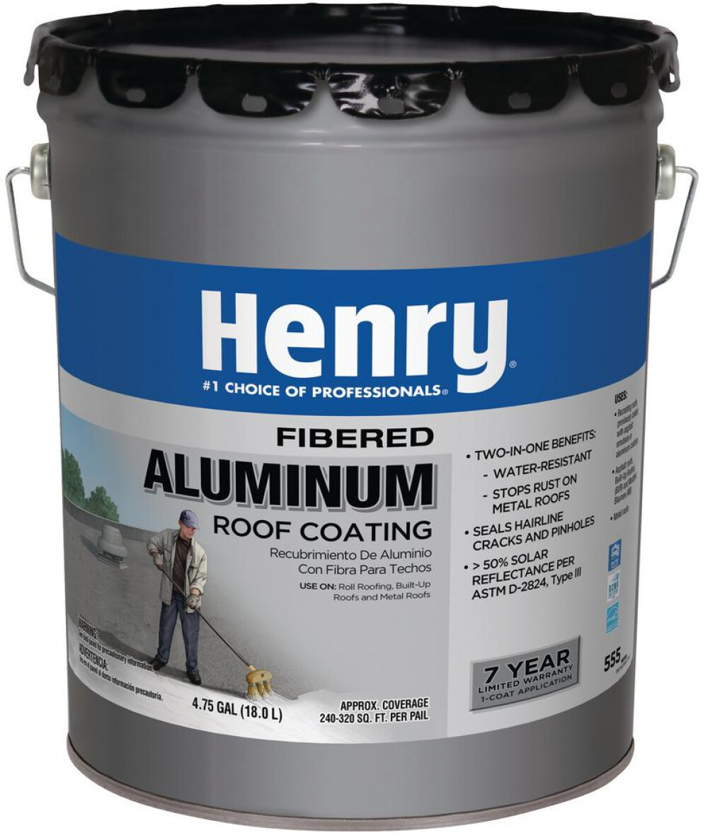 Henry 4.75 GAL HE555 Premium Aluminum Reflective Roof Coating Lower Temperature
