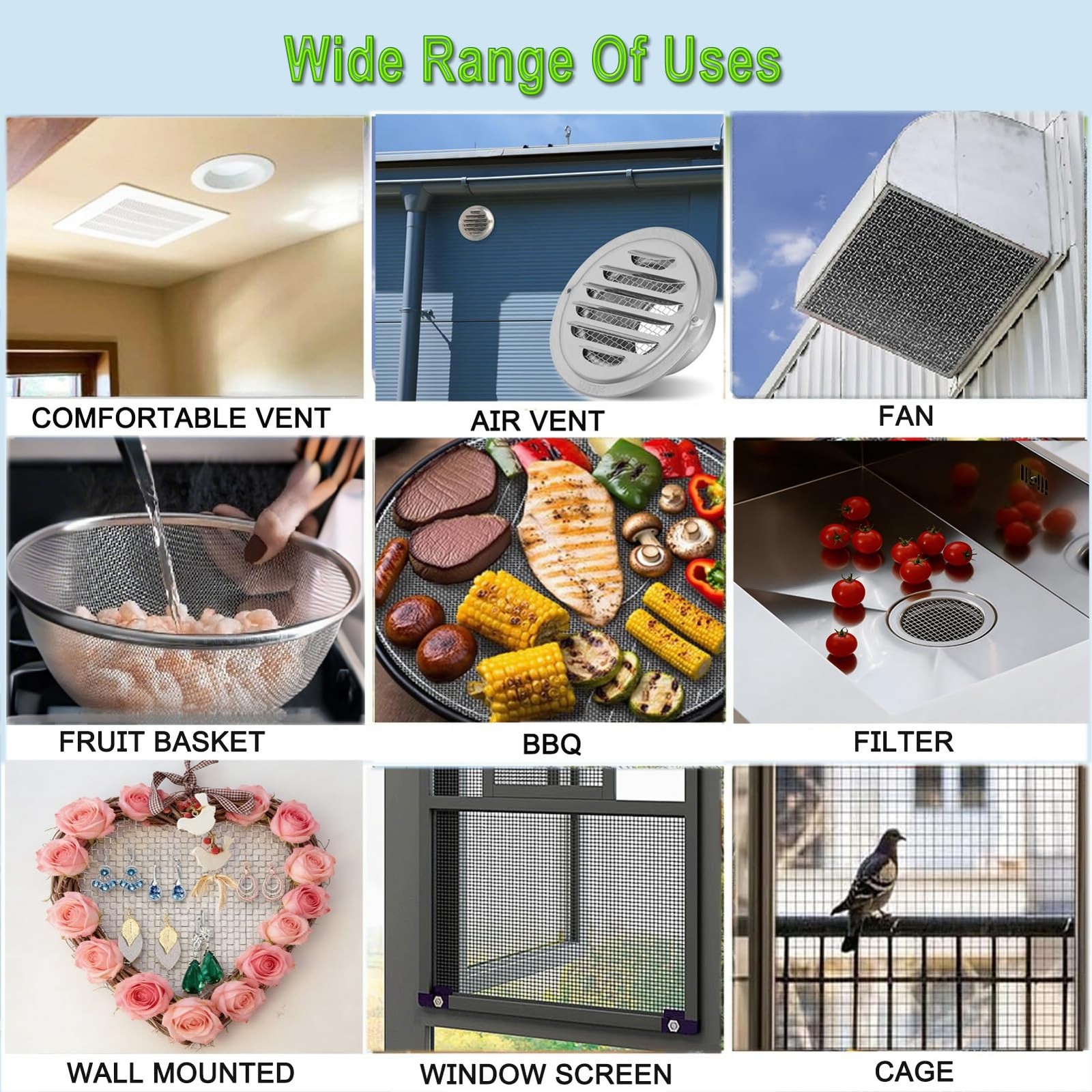KIMZHE 20mesh Stainless Steel Mesh Screen, 15.7″ x 78.7″, silvery