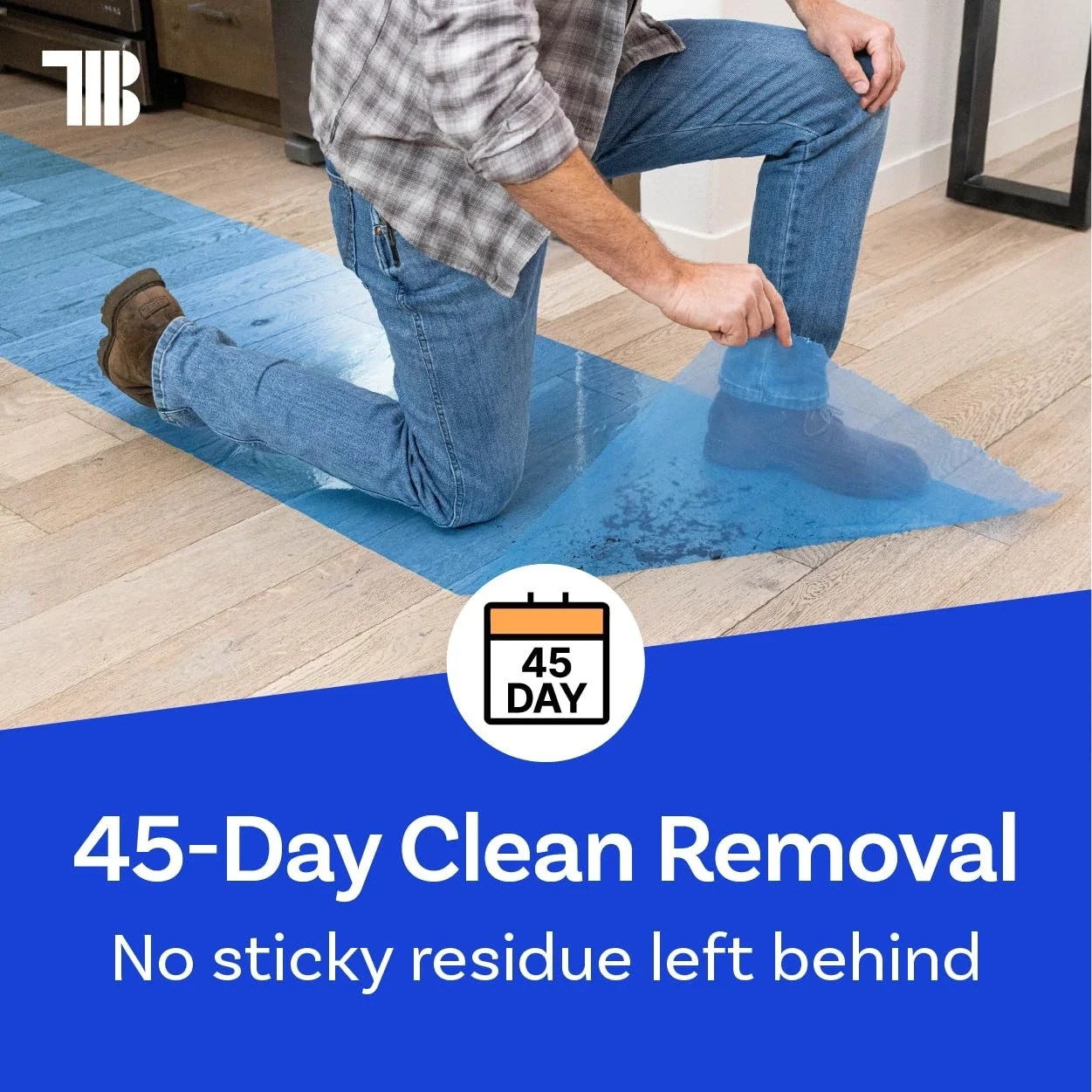 Ultimate Floor Protection Film, 24-inch x 200′ roll Blue Self Adhesive Durable