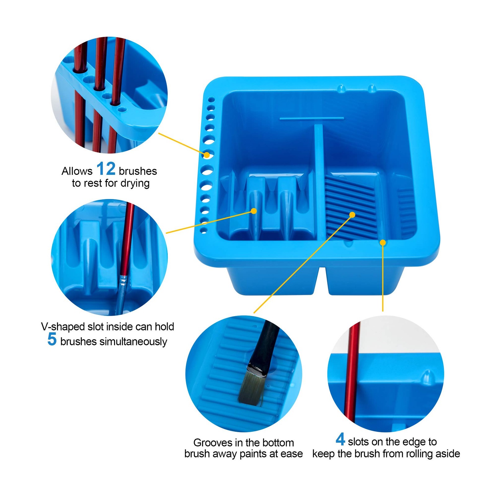MyLifeUNIT Paint Brush Cleaner, 6.3 x x 3.35 inch, Blue