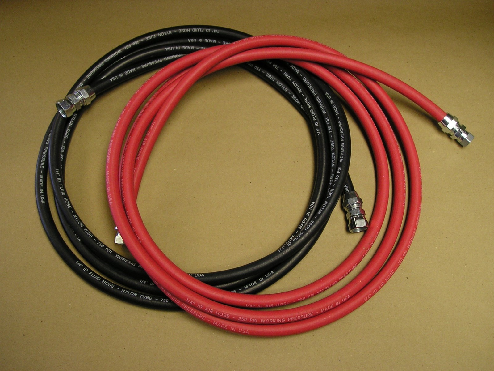 BINKS , CONTITECH 10′ LOW PRESSURE HVLP 1/4″ PAINT/AIR LINE HOSE ASSY.
