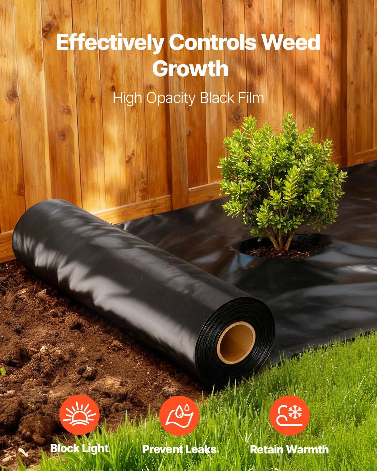 Heavy Duty Plastic Sheeting Roll 3FT x 50FT 4 Mil Polyethylene Film Sheet