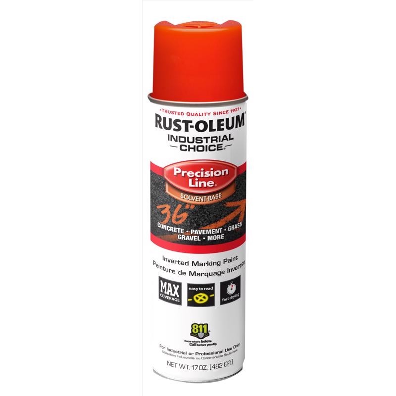 Rust-Oleum Industrial Choice Inverted Line Marking Spray Paint ALERT ORANGE 17oz