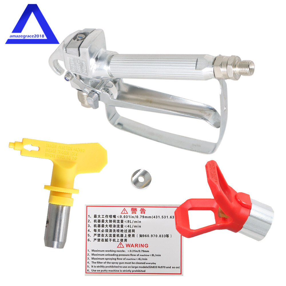 3600 psi Airless Paint Spray Gun 517 Spray Tip + Nozzle Guard for Sprayers