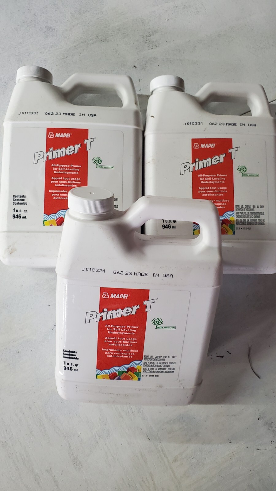 MAPEI Primer T 1-Quart Liquid Primer 3 Brand New Sealed Quarts