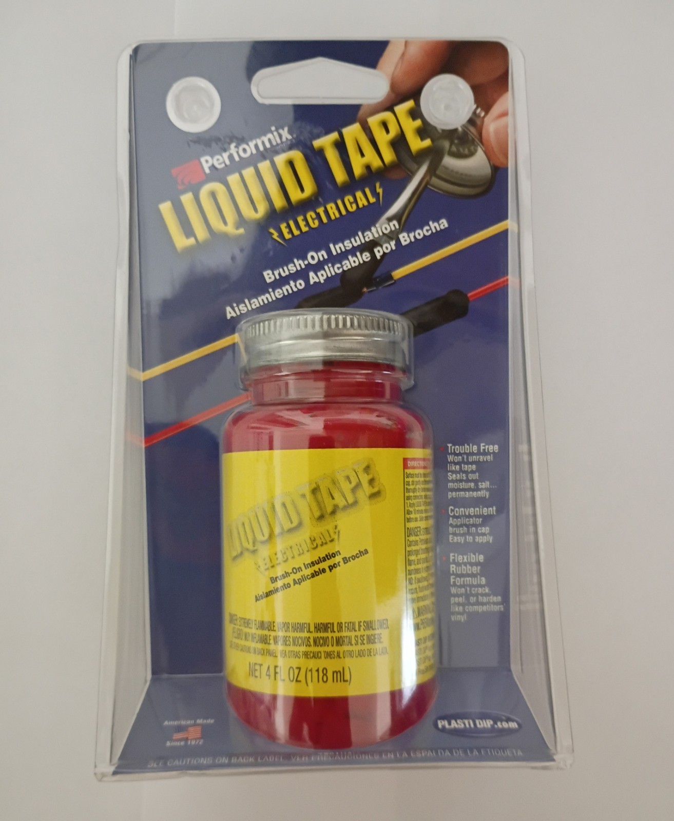 Red Plastic Dip Insulator For Bare Wires. 118ml Container Brush Included