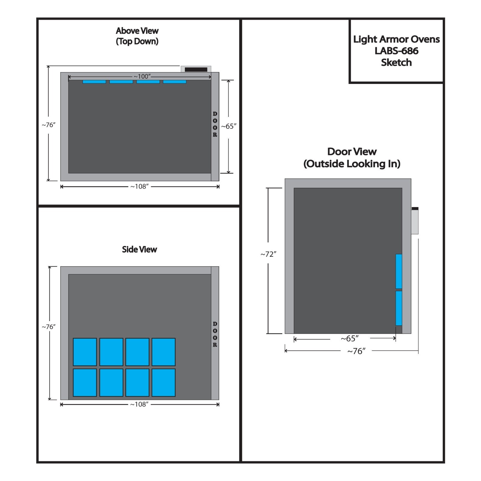 Powder Coat Oven, Cerakote Oven, Curing Oven (Inside: 6 x 8 x 6)