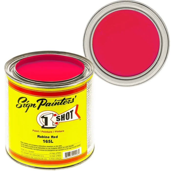 1 Shot Lettering Enamel Rubine Red 165L – 4oz Pinstriping Paint