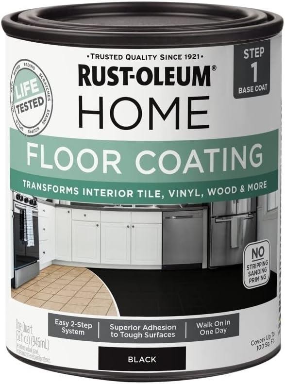Rust-Oleum HOME Floor Coating, Black, Matte, Quart – 365930