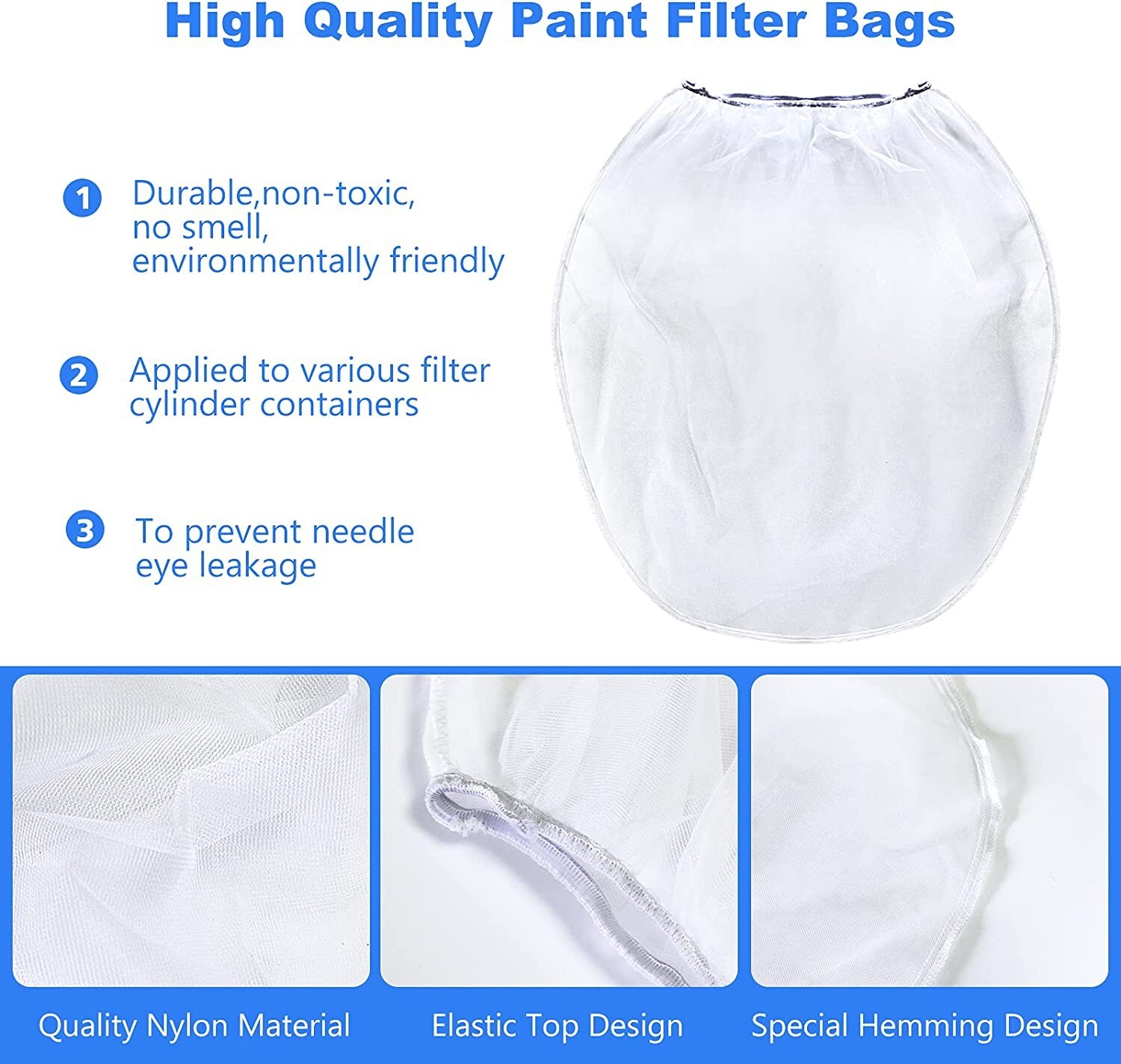 50 Pieces Paint Strainer Bags Include 50 Pieces 5 Gallon White Fine Mesh Filters