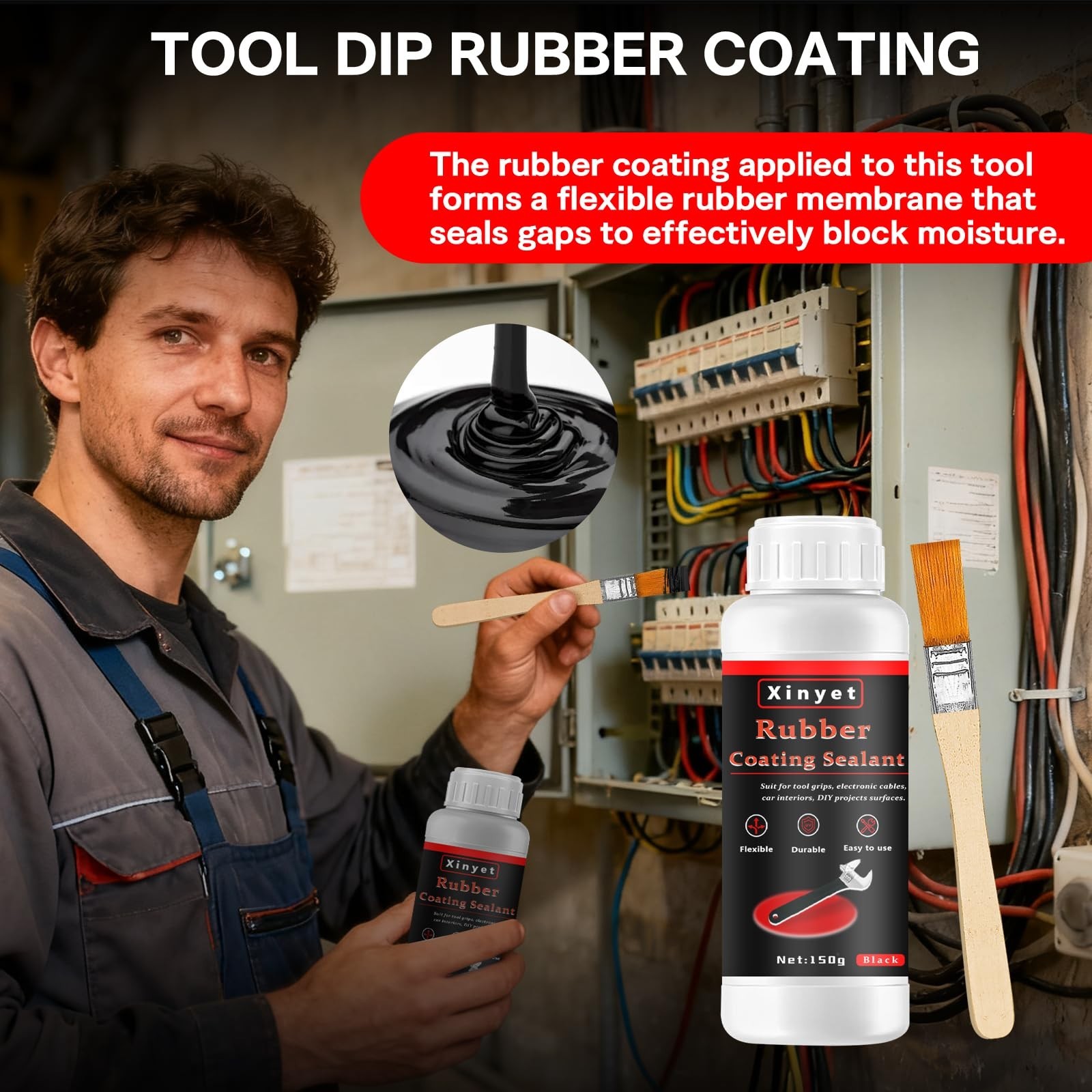 Rubber Dip 150ml for Tools Waterproof Flexible Peelable Protective Coating NEW