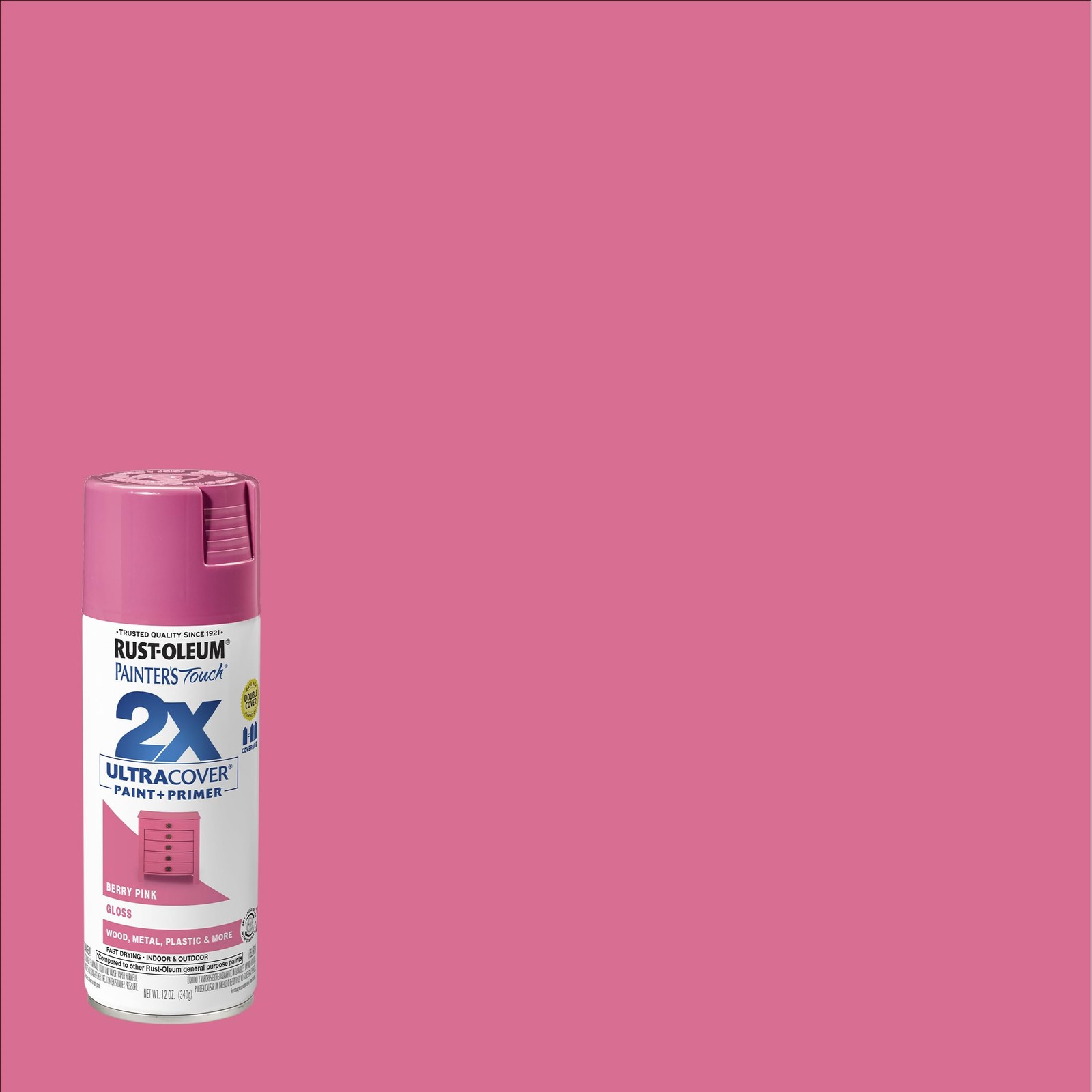 Rust-Oleum Painter’s Touch 2X Ultra 12 Ounce (Pack of 1), Gloss Berry Pink
