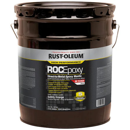 Rust-Oleum 297081 Dtm Coating, 9100, Safety Orange, 5Gal, Pail