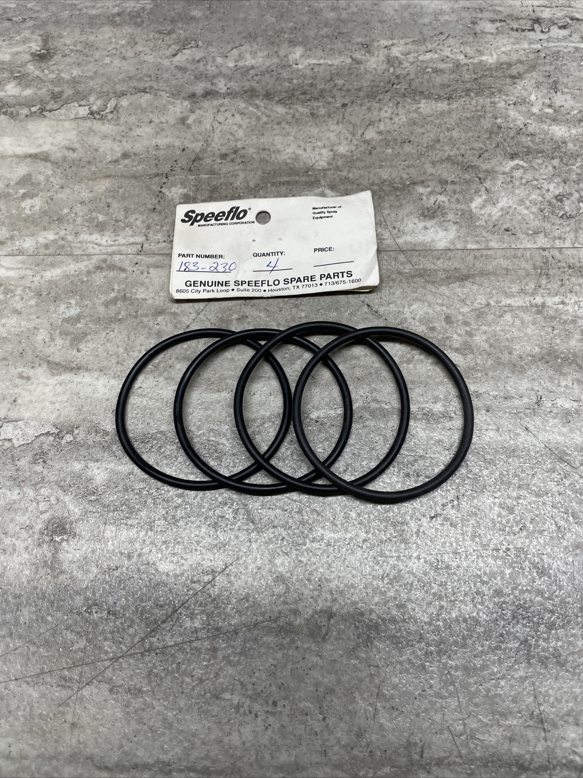 Lot Of 4 OEM Speeflo Titan 183-230 O-Ring, New