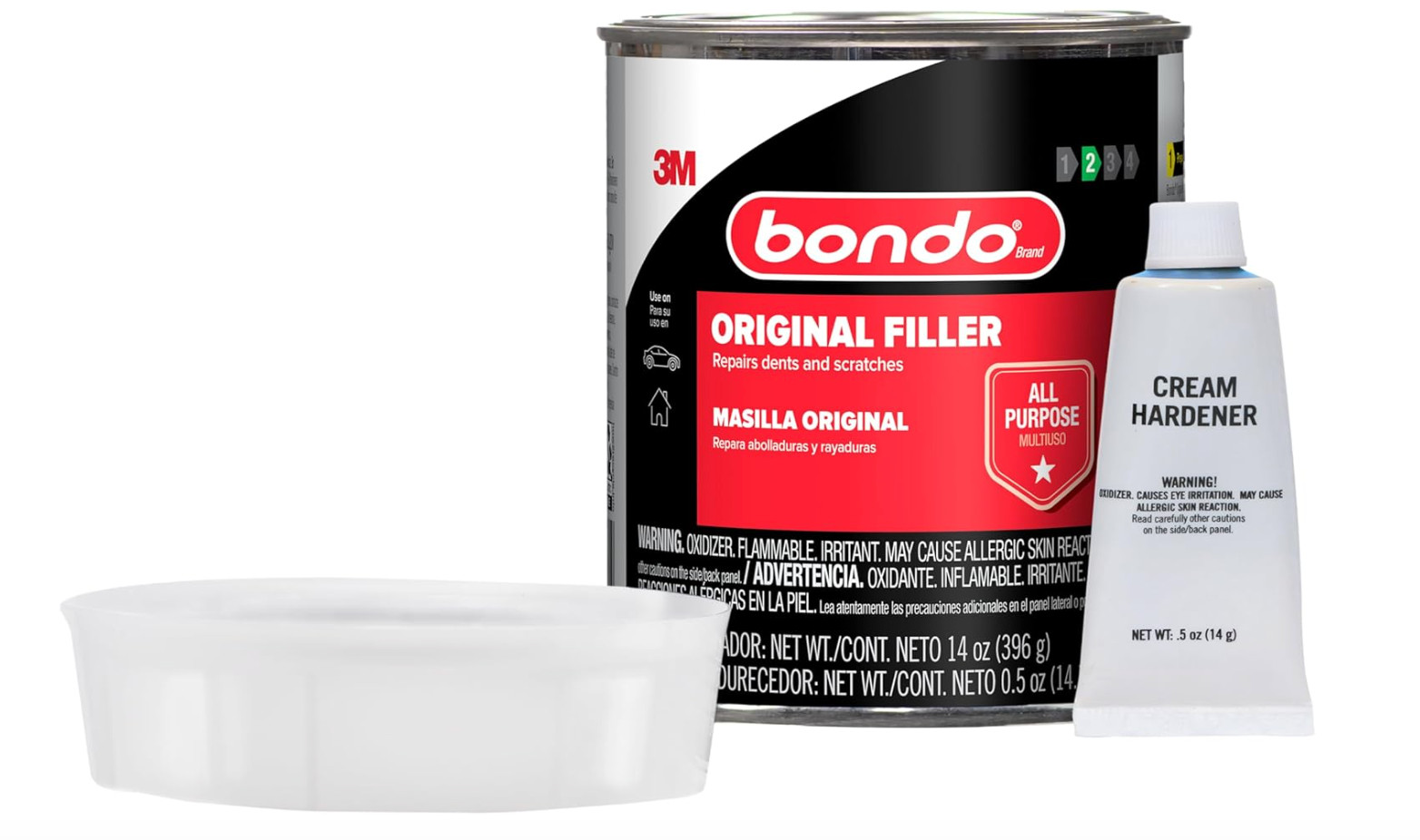 Bondo Body Filler 00261 – 14 oz + 0.5 oz Hardener – Auto Restoration Solution
