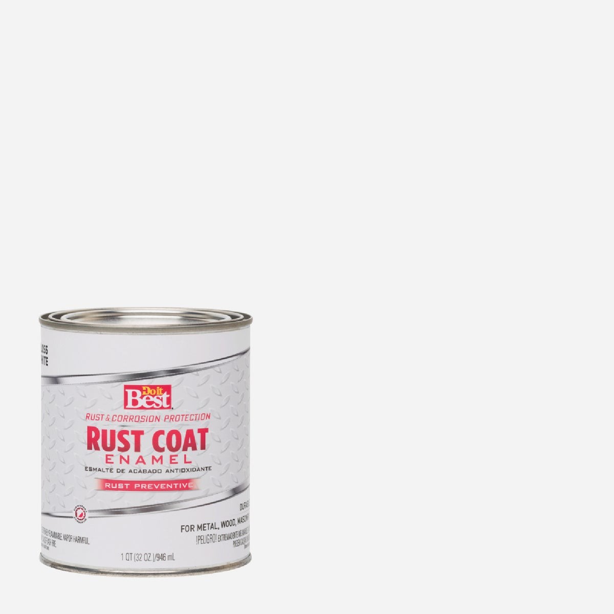 Do it Best Rust Coat Oil-Based Gloss Enamel, White, 1 Qt. 203566D SIM Supply,