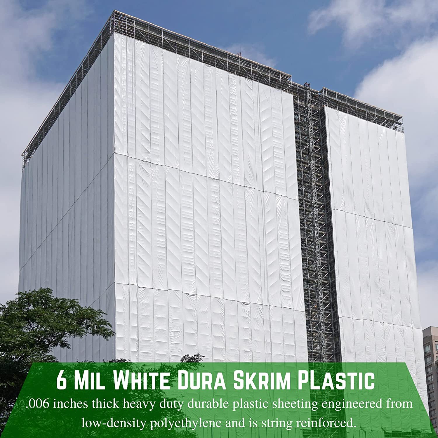 Dura Skrim – 6 Mil White String Reinforced Plastic Sheeting